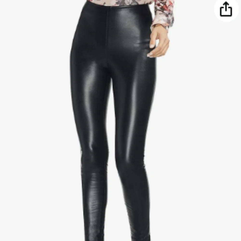 Vince Camuto Moto Faux Leather High Rise Academia Pull On Pants Size Xl